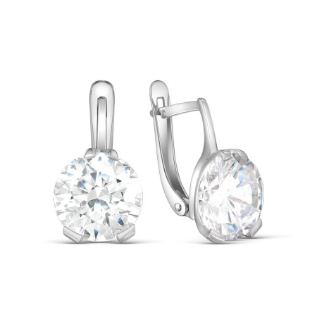 Серьги из серебра с фианитами