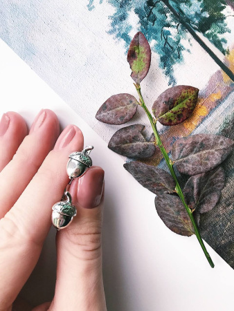Серьги из серебра «Желудь»