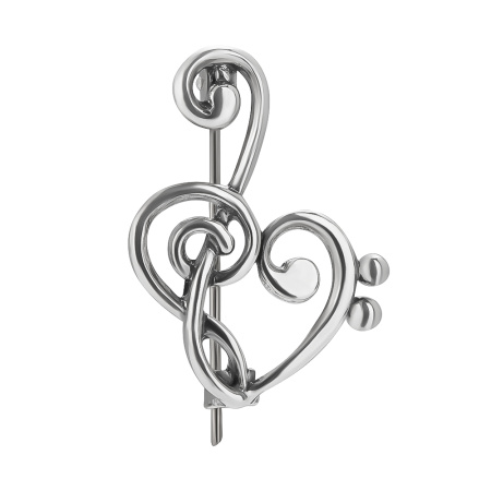 Брошь из серебра «Музыкальная история»