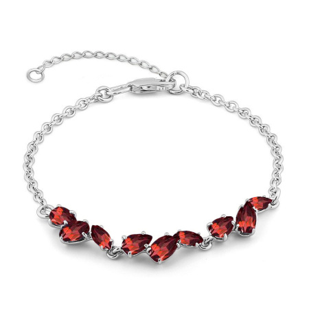 Браслет из серебра с гранатами