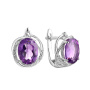 Серьги из серебра с аметистом и фианитами