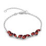 Браслет из серебра с гранатами