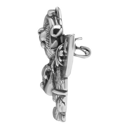 Брошь из серебра «Кот пилот»