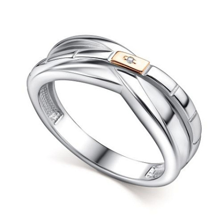 Серебряное кольцо с бриллиантом