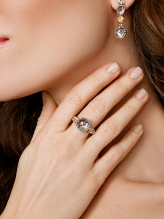 Серебряные серьги ALEXANDRE VASSILIEV с горным хрусталем