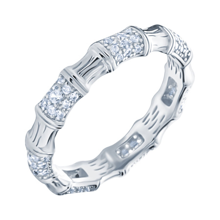 Кольцо из серебра с фианитами