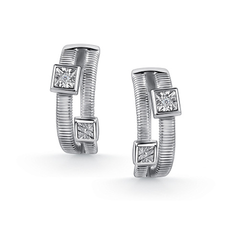 Серьги из серебра с бриллиантами