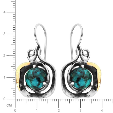 Серебряные серьги с бирюзой