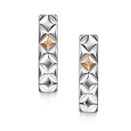 Серьги из серебра с бриллиантами и позолотой