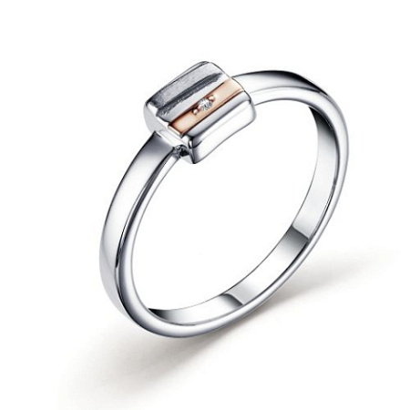 Кольцо из серебра с бриллиантом