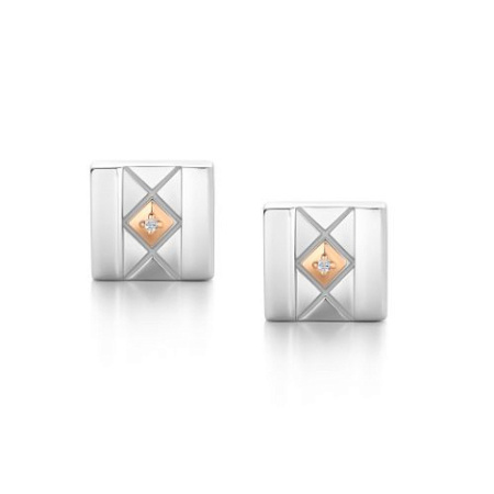 Серьги-гвоздики из серебра с бриллиантом