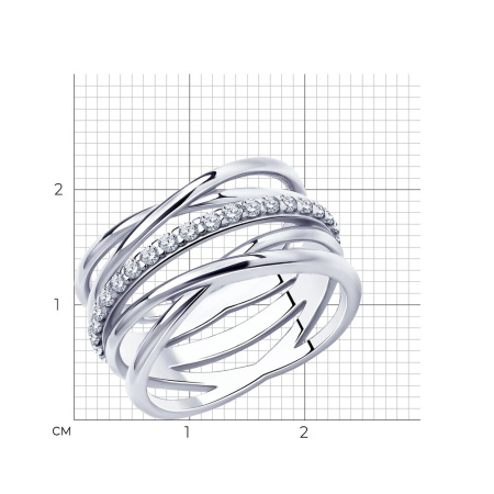 Кольцо из серебра с фианитами