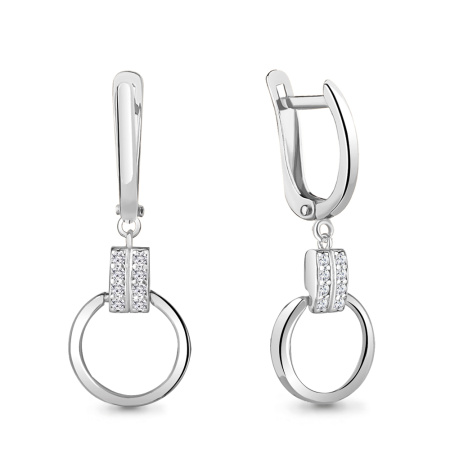 Серьги из серебра с фианитами