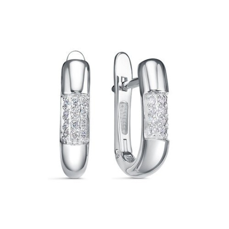 Серьги из серебра с фианитами