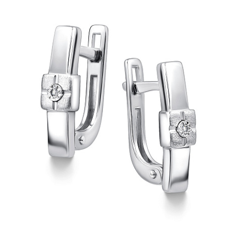 Серьги из серебра с бриллиантами