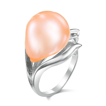 Серебряное кольцо с жемчугом Барокко