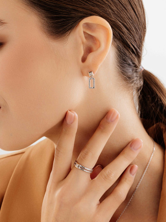 Серьги из серебра с бриллиантами