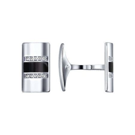 Мужские запонки с фианитами