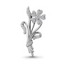 Серебряная брошь с фианитами «Цветочек»