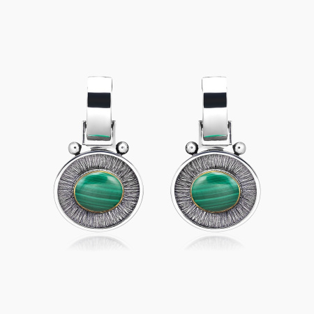 Серебряные серьги «Малахитовый Взор»