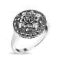 Серебряное кольцо с марказитами Swarovski