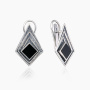 Серьги из серебра с камнем оникс