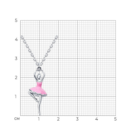 Колье из серебра с эмалью «Балерина»