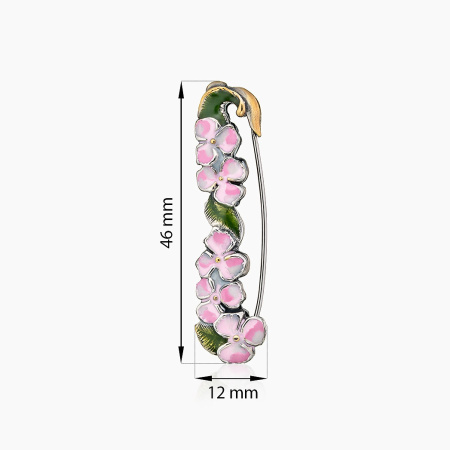 Серебряный брошь с эмалью