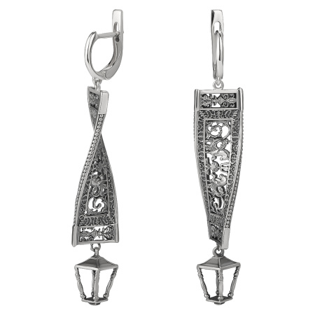 Серьги из серебра «Благовещенский мост Петербург»