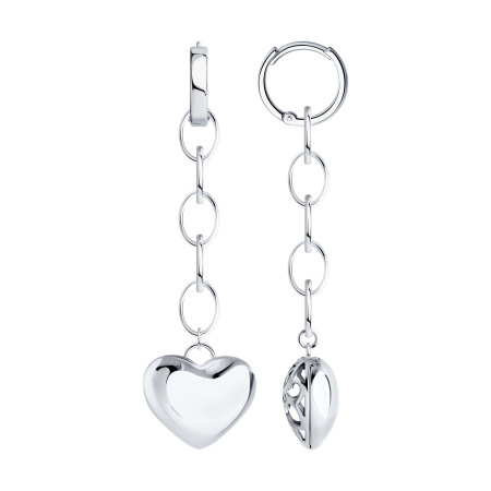 Серьги из серебра «Сердце»
