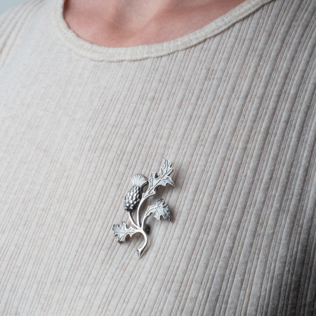 Брошь серебро Чертополох