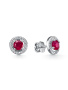 Серьги-пусеты из серебра с рубином