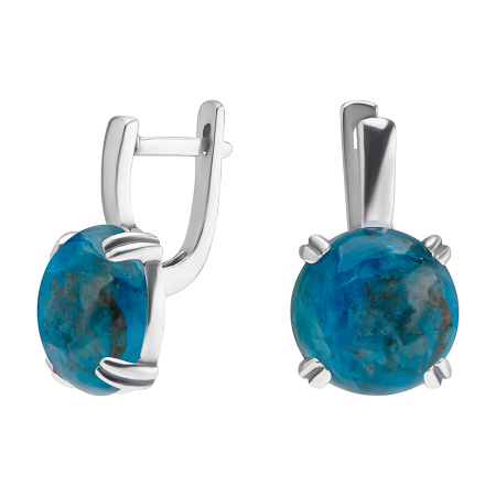 Серьги из серебра с апатитом