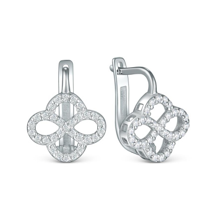Серьги из серебра с фианитами