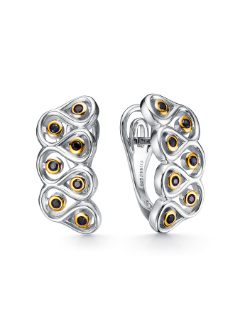 Серебряные серьги с сапфирами