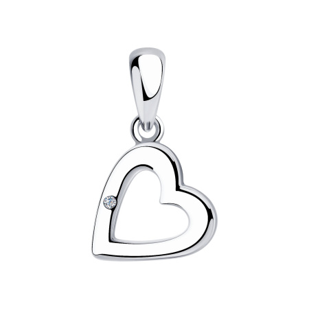 Серебряная подвеска с бриллиантом