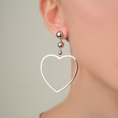 Серебряные серьги «Сердце»