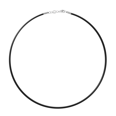 Шнурок каучуковый тонкий с серебряной застежкой