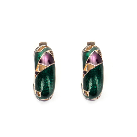 Серебряные серьги «Фараон» с эмалью