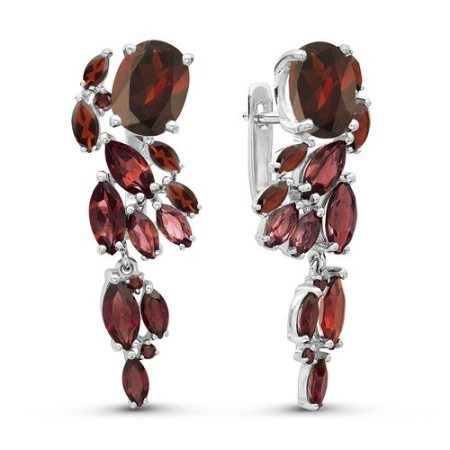 Серьги из серебра с гранатами
