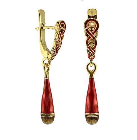 Серьги серебряные с эмалью «Капли»