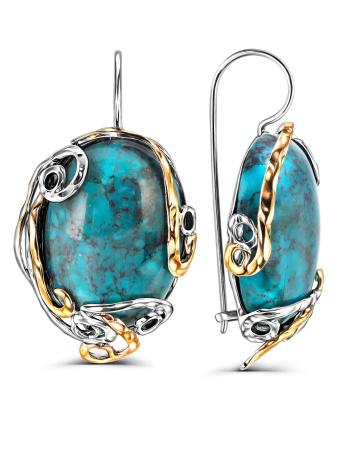 Серебряные серьги с бирюзой