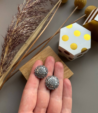 Серьги из серебра «Узоры»