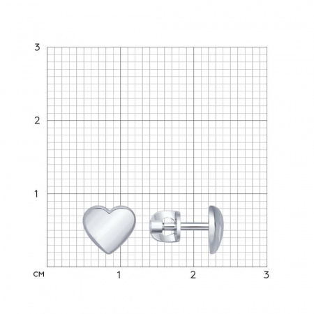 Серьги-пусеты из серебра Sokolov «Сердце»