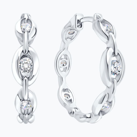 Серьги из серебра с фианитами