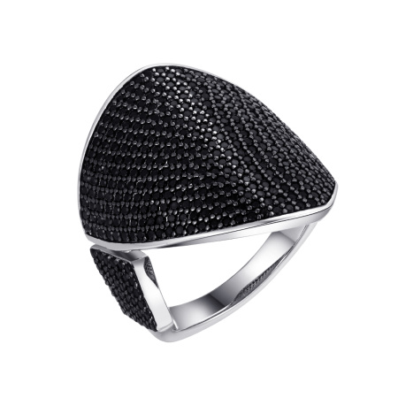 Кольцо из серебра «Черный элемент»
