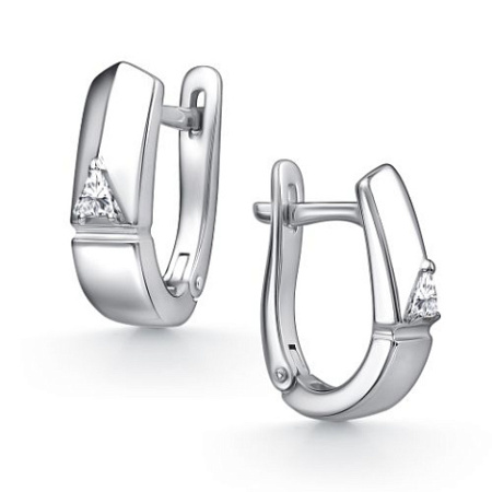 Серьги из серебра с фианитом