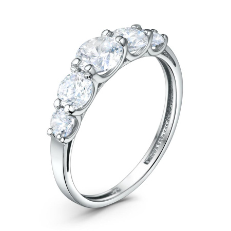 Кольцо из серебра с фианитами