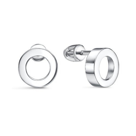 Серебряные серьги-гвоздики «Круг»