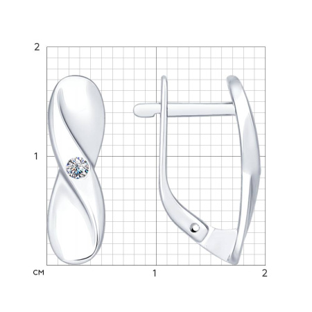 Серьги из серебра с бриллиантами